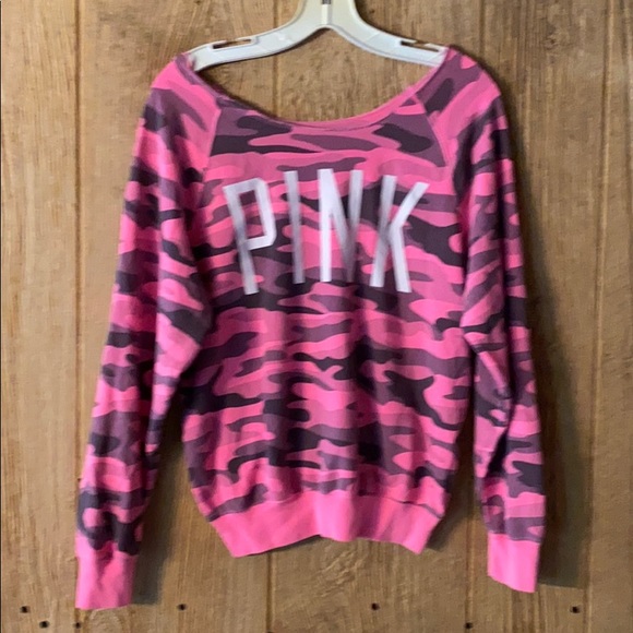 PINK Victoria's Secret Tops - Victoria’s Secret Pink Camo Sweatshirt